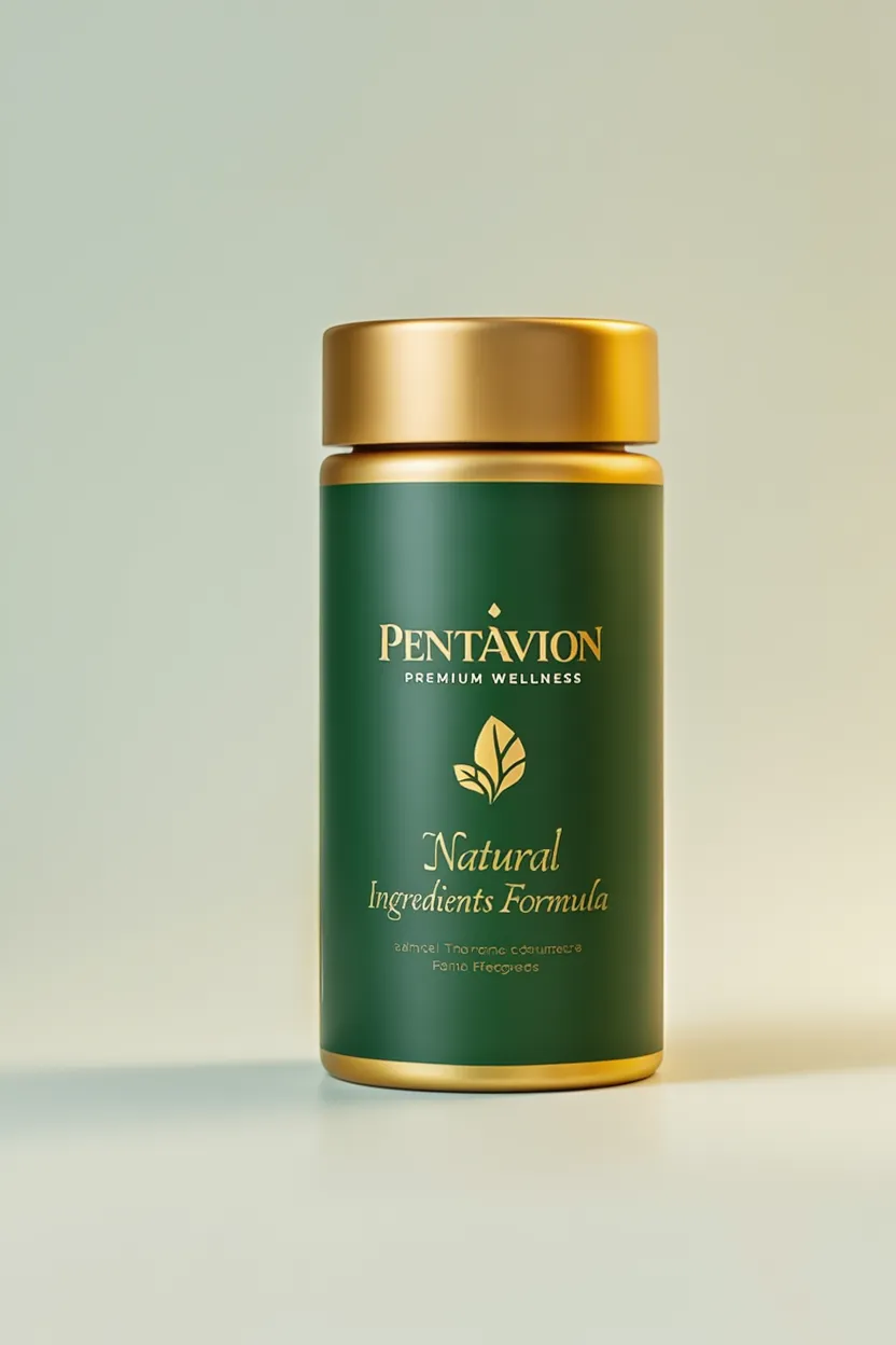 Pentavion premium wellness supplement bottle with natural ingredients packaging